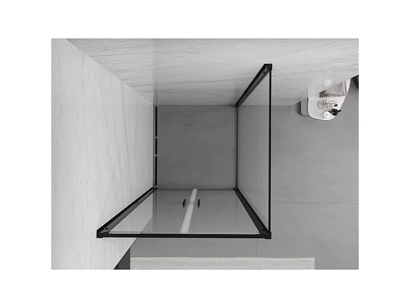 Mexen Exo douchecabine met draaideur 70 x 70 cm, transparant, zwart - 814-070-070-70-00