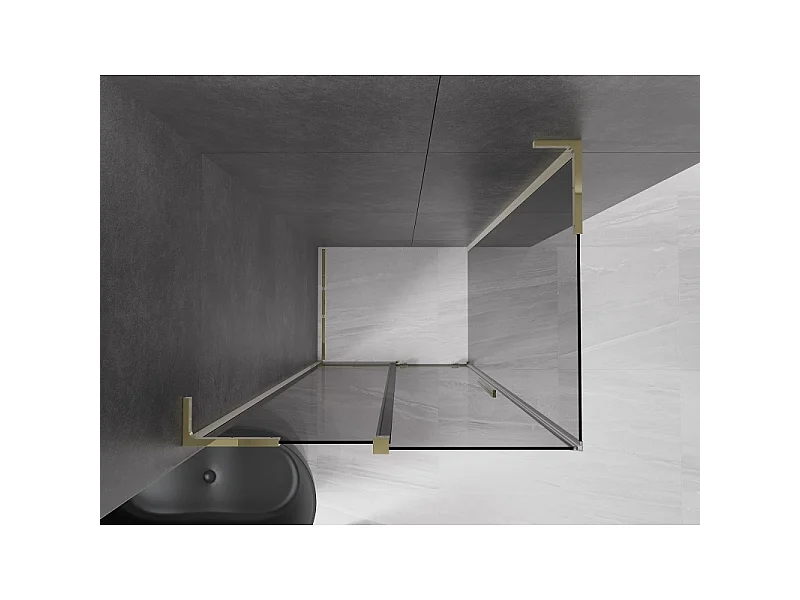 Mexen Velar L Schiebeduschkabine 120 x 110 cm, grafit, gold - 871-120-110-43-50
