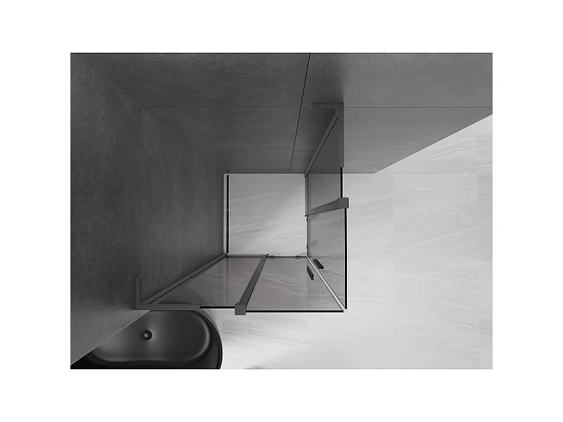 Mexen Velar L Duo kabina prysznicowa rozsuwana 80 x 80 cm, grafit, gun metal - 871-080-080-02-43-95