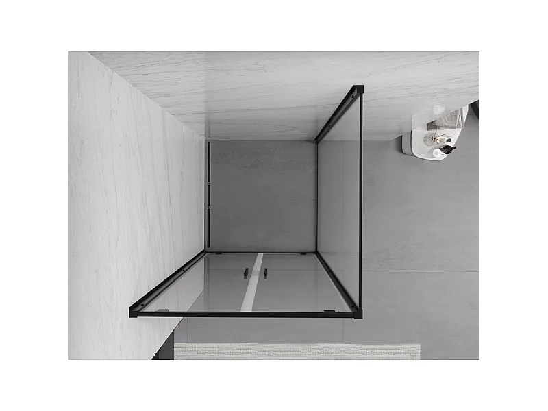Mexen Exo kabina prysznicowa uchylna 100 x 100 cm, transparent, czarna - 8182-100-100-70-00