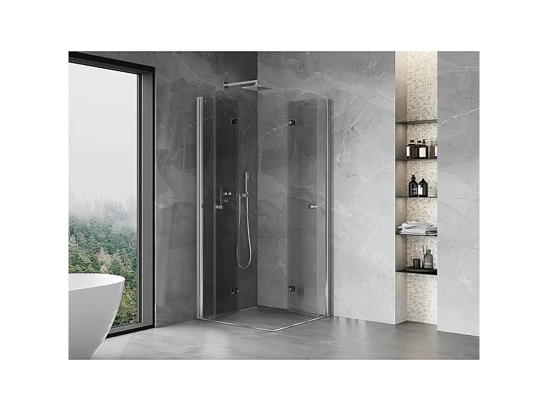 Mexen Mist-F Duo foldbar brusekabine 120 x 120 cm, transparent, krom - 8A6-120L-120P-01-00