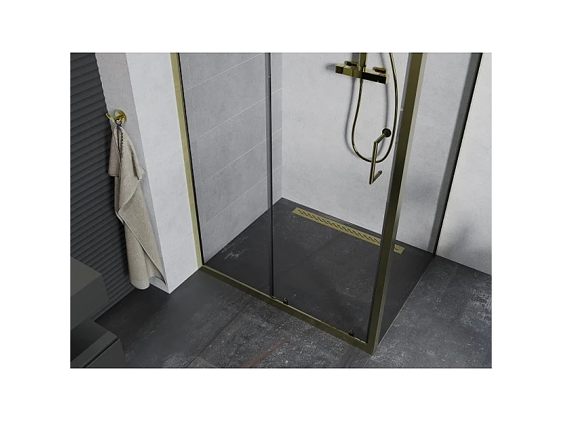 Mexen Apia Schiebeduschkabine 105 x 100 cm, transparent, gold - 840-105-100-50-00