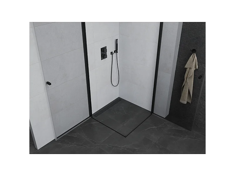 Mexen Pretoria Duo brusekabine svingdøre 80 x 80 cm, transparent, sort - 852-080-080-70-00-02