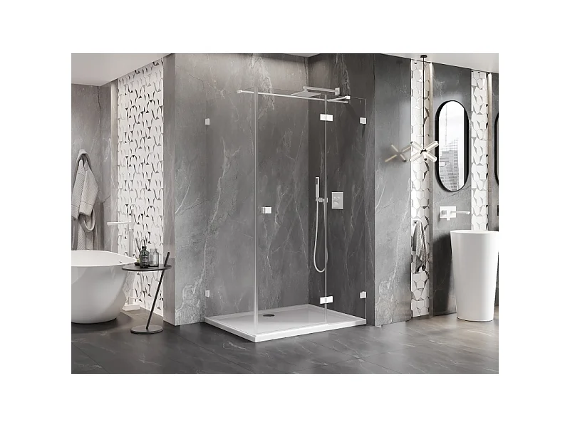 Mexen Lunar T kabina prysznicowa uchylna prawa 100 x 90 cm, transparent, biała - 834T-100-090-20-00-P