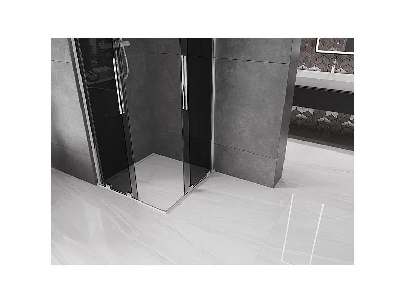 Mexen Velar Duo Duschkabine schiebbar 80 x 80 cm, graphit, chrom - 871-080-080-42-01