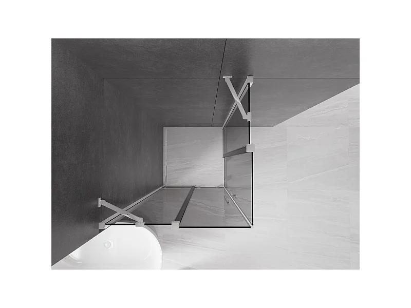Mexen Velar Duo Duschkabine schiebbar 80 x 80 cm, graphit, chrom - 871-080-080-42-01