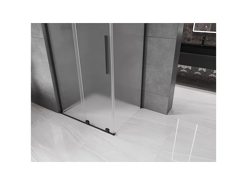Mexen Velar L kabina prysznicowa rozsuwana 100 x 75 cm, szron, czarna - 871-100-075-33-70