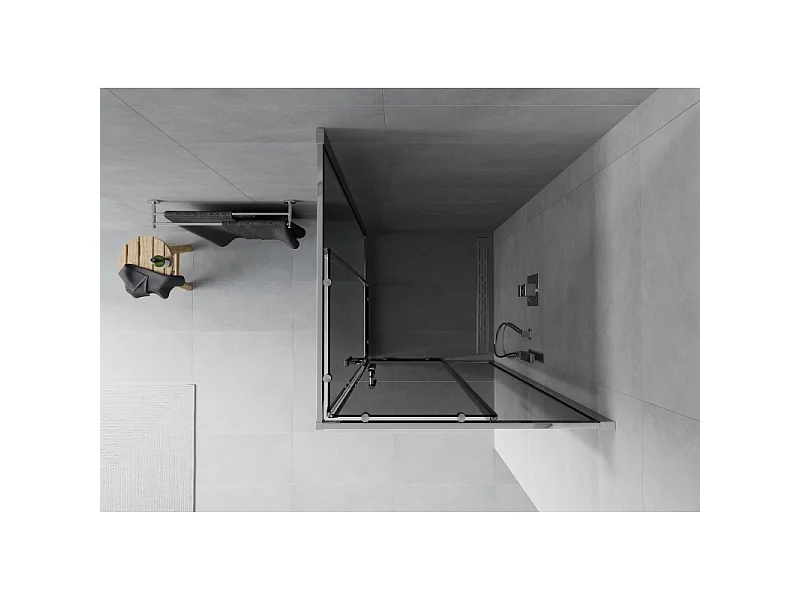 Mexen Rio vierkante douchecabine 70 x 70 cm, grafiet, chroom - 860-070-070-01-40