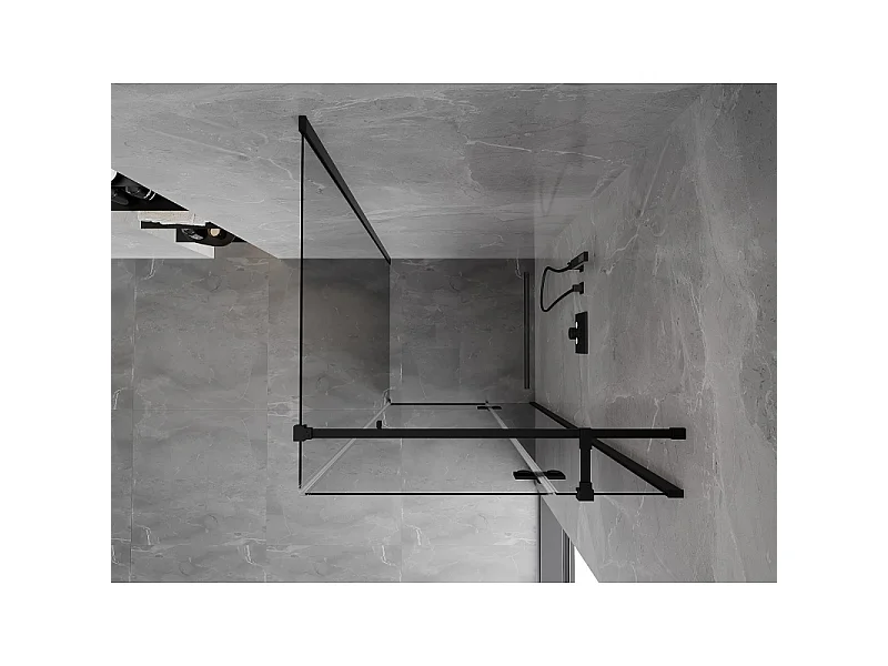 Mexen Mist-H T kabina prysznicowa uchylna prawa 70 x 70 cm, transparent, czarna - 8A5T-070-070-70-00-P