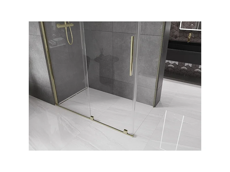 Mexen Velar verschiebbare Duschkabine 160 x 85 cm, transparent, gold - 871-160-085-01-50