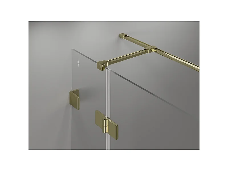 Mexen Lunar T hængslet højre brusekabine 140 x 100 cm, transparent, guld - 834T-140-100-50-00-P