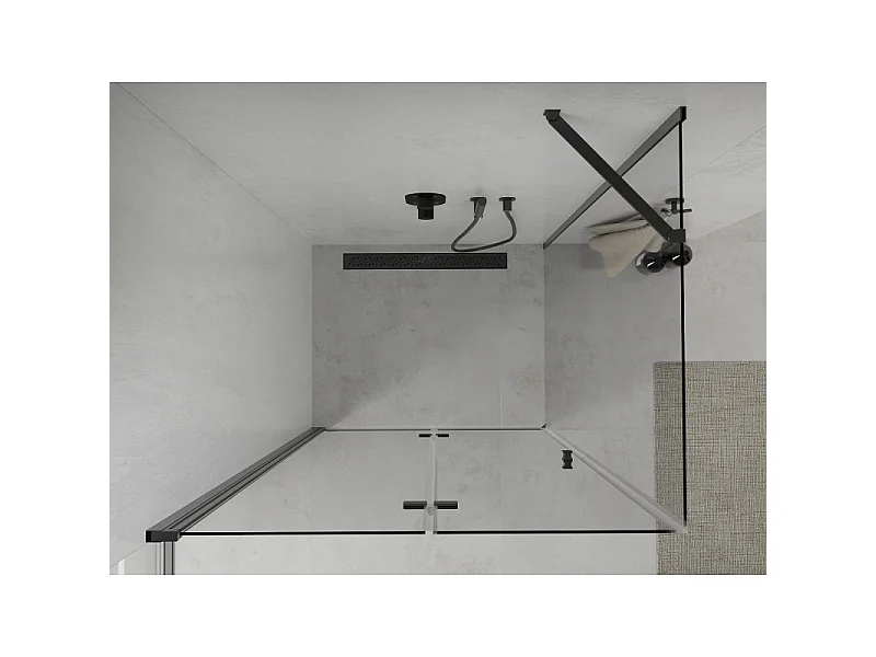 Mexen Lima faltbare Duschkabine 80 x 100 cm, transparent, schwarz - 856-080-100-70-00