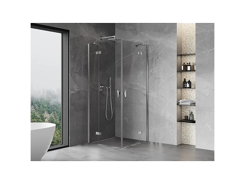 Mexen Mist-H Duo draaideur douchecabine 115 x 115 cm, transparant, chroom - 8A5-115L-115P-01-00