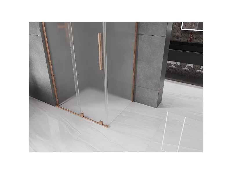 Mexen Velar L prha kabina s steklom 100 x 70 cm, mat, brušen baker - 871-100-070-33-65