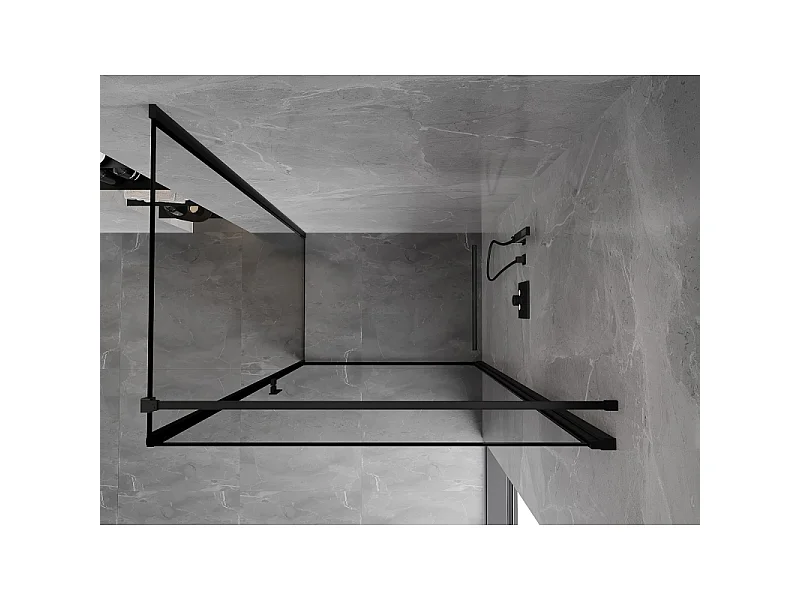 Mexen Mist-B  douchecabine scharnierdeur rechts 80 x 120 cm, zwart frame, zwart - 8A2T-080-120-70-70-P