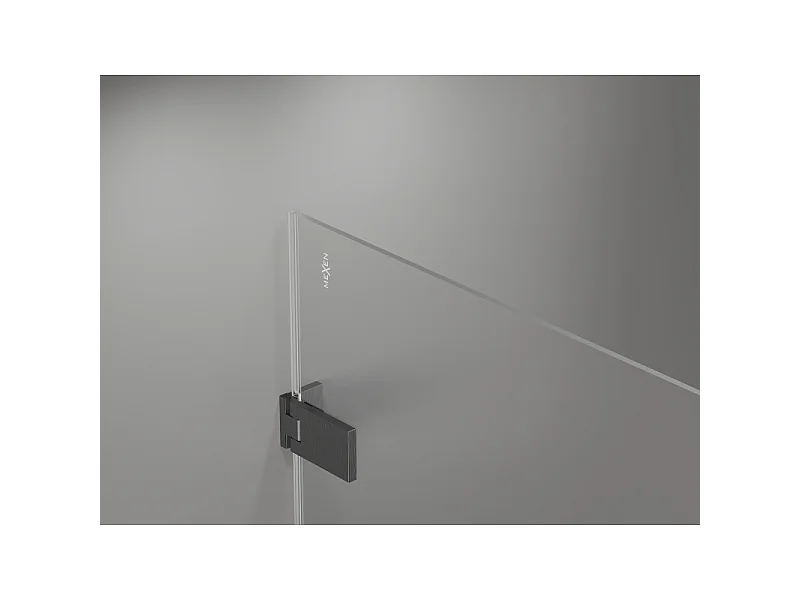Mexen Lunar-F Duo foldbar brusekabine 95 x 75 cm, transparent, børstet pistolgrå - 836-095L-075P-66-00