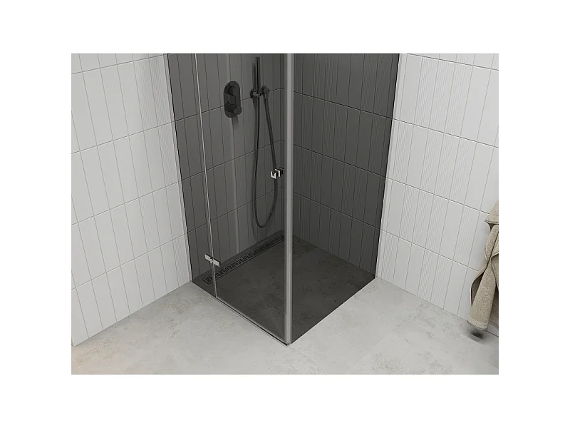 Mexen Roma Duschkabine klappbar 90 x 90 cm, Graphit, Chrom - 854-090-090-01-40