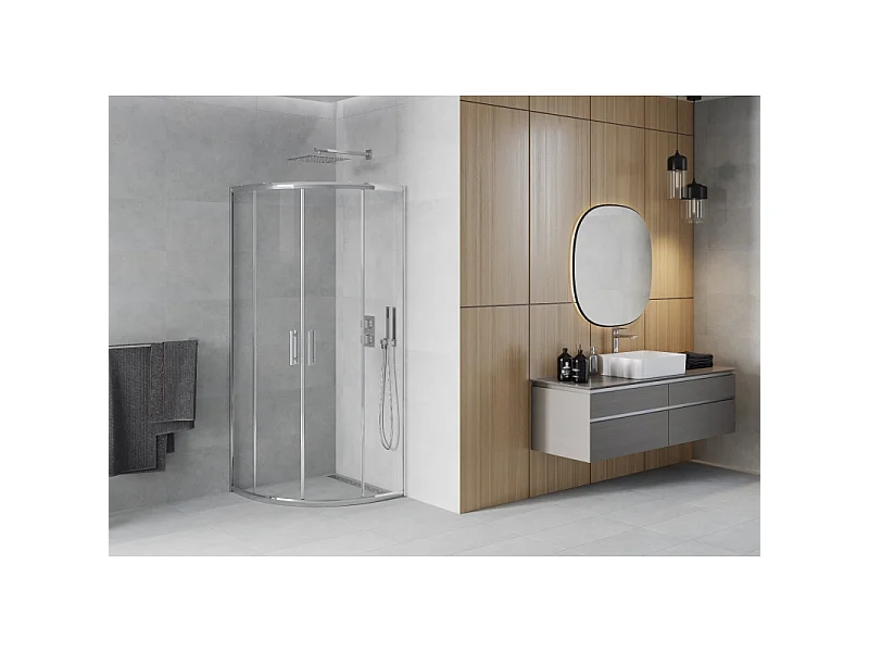 Mexen Rio halfronde douchecabine 70 x 70 cm, transparant, chroom - 863-070-070-01-00