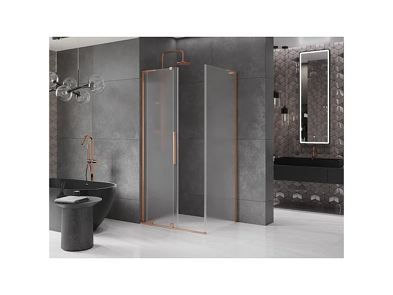 Mexen Velar L drsna prha 110 x 70 cm, mat, brušena medenina - 871-110-070-33-65