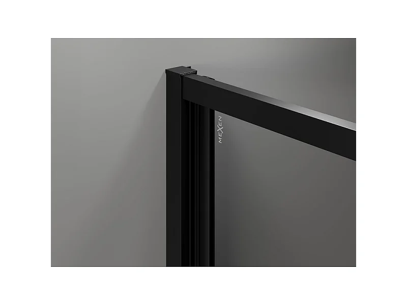 Mexen Exo-3S 3-seitige Duschkabine, klappbar 95 x 75 cm, transparent, schwarz - 816-095-075-70-00-3S