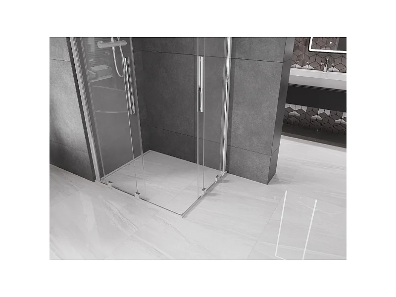 Mexen Velar Duo schuifdouchecabine 100 x 90 cm, transparant, chroom - 871-100-090-02-01
