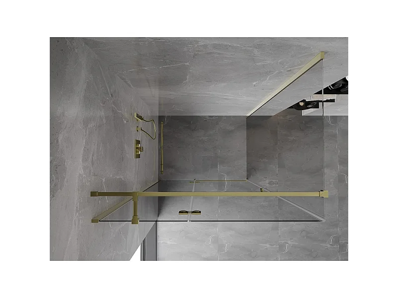Mexen Mist H T Shower Enclosure Left Hinged 70 x 95 cm, Transparent, Gold - 8A5T-070-095-50-00-L