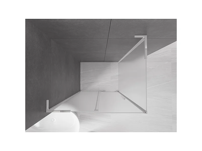 Mexen Velar L drsna tuš kabina 100 x 80 cm, mraz, krom - 871-100-080-33-01
