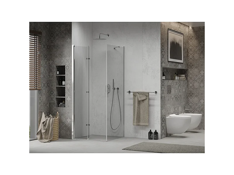 Mexen Lima faltbare Duschkabine 80 x 80 cm, transparent, Chrom - 856-080-080-01-00