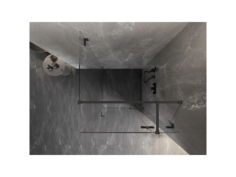 Mexen Lunar T Duschkabine schwenkbar rechts 120 x 120 cm, transparent, Gunmetal - 834T-120-120-95-00-P