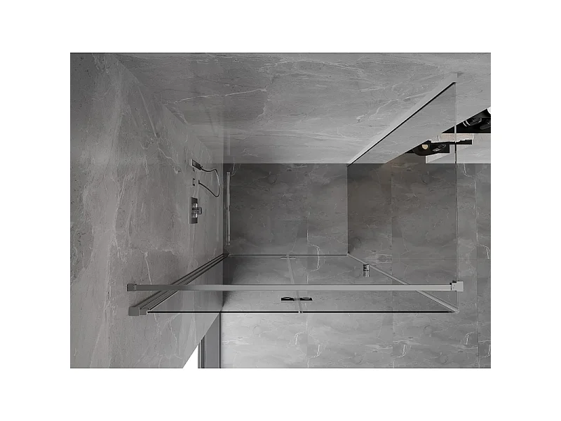 Mexen Mist-F pregibna tuš kabina leva 70 x 100 cm, prozorna, krom - 8A6T-070-100-01-00-L