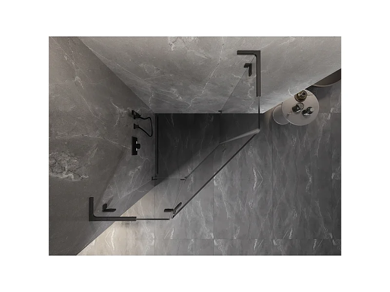 Mexen Lunar L Cabine de douche pentagonale battante gauche 100x100 cm transparent, gris canon brossé - 831L-100L-100P-66-00-L