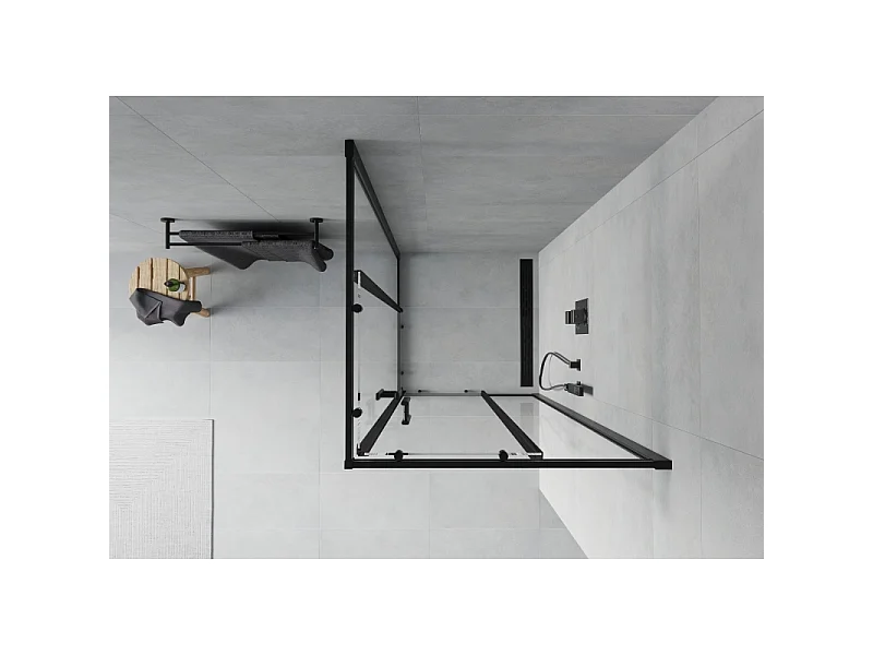 Mexen Rio square shower enclosure 80 x 80 cm, transparent, black - 860-080-080-70-00