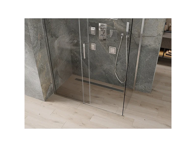 Mexen Omega drsna tuš kabina 140 x 80 cm, prozorna, krom - 825-140-080-01-00