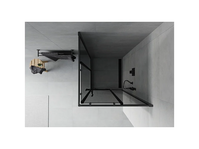 Mexen Rio Quadratische Duschkabine 70 x 70 cm, Graphit, Schwarz - 860-070-070-70-40