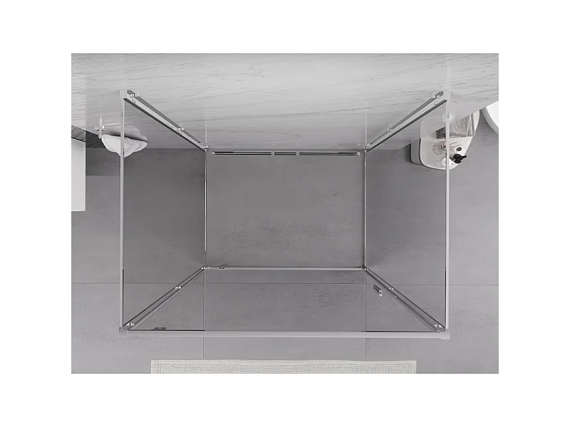 Mexen Exo-3S 3-Wand-Duschkabine, schwenkbar, 70 x 95 cm, transparent, Chrom - 8181-070-095-01-00-3S