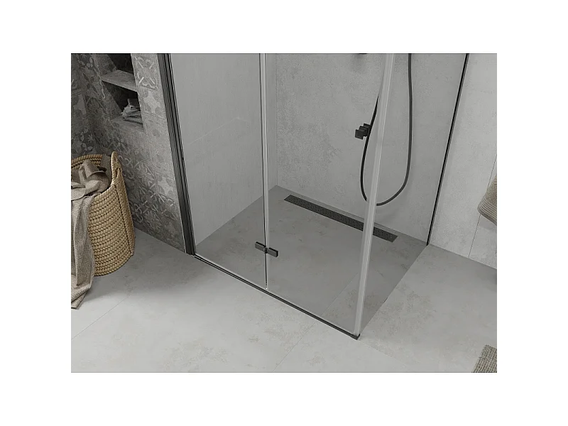 Mexen Lima cabina doccia pieghevole 70 x 80 cm, trasparente, nero - 856-070-080-70-00
