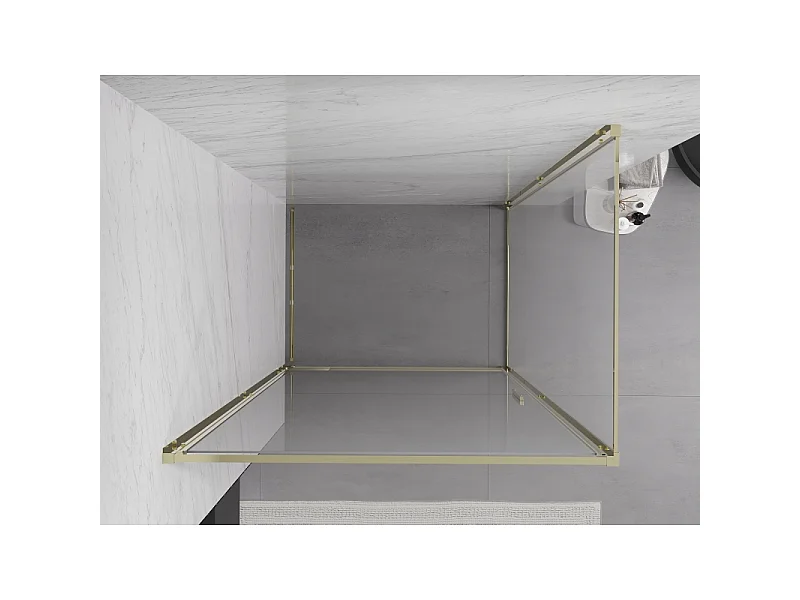 Mexen Exo open douchecabine 80 x 75 cm, transparant, goud - 817-080-075-50-00
