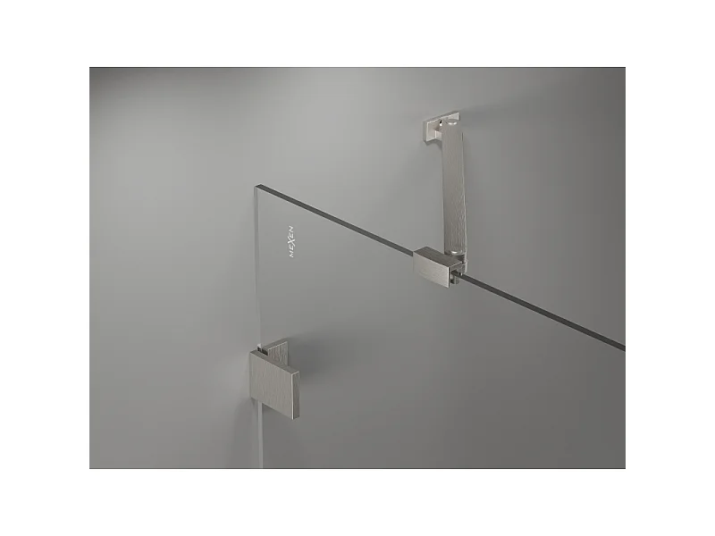 Mexen Lunar shower enclosure pivot right 100 x 100 cm, transparent, brushed nickel - 834-100-100-97-00-P