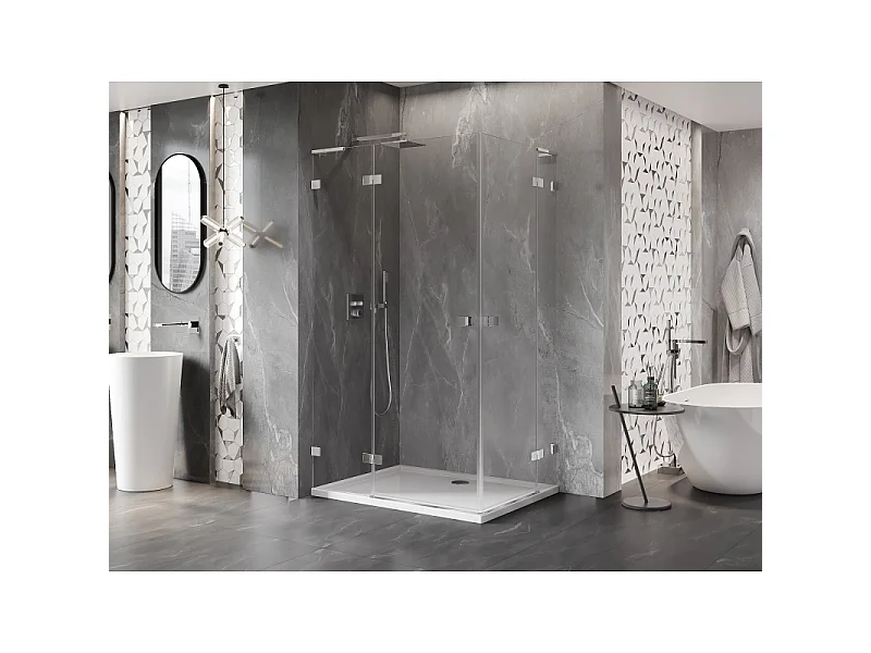 Mexen Lunar L Dvojna prhižna kabina levo odpiralna 105 x 70 cm, prozorna, krom - 834L-105L-070P-01-00
