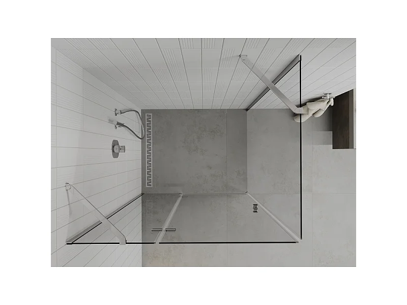 Mexen Roma draaibare douchecabine 120 x 80 cm, transparant, chroom - 854-120-080-01-00