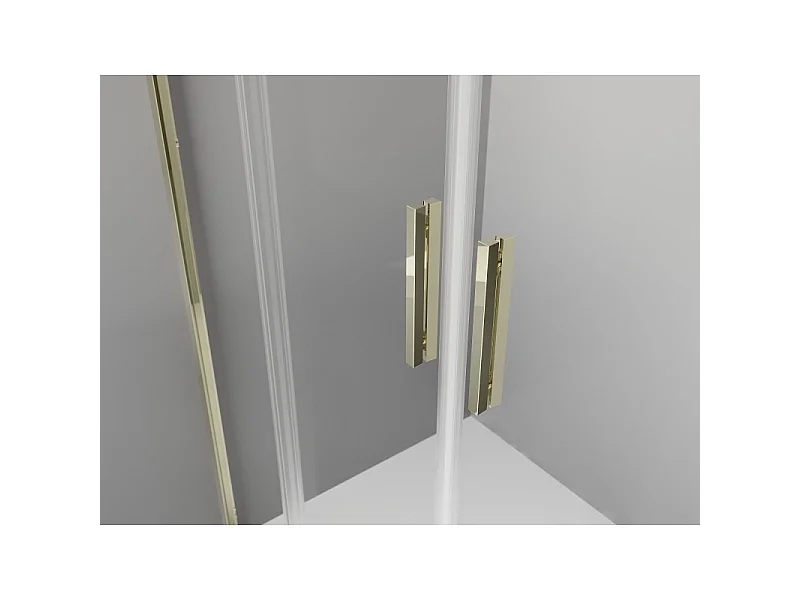 Mexen Exo-3S kabina prysznicowa 3-ścienna rozsuwana 170 x 75 cm, transparent, złota - 8152-170-075-50-00-3S