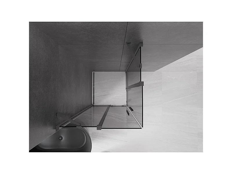 Mexen Velar Duo Schiebeduschkabine 80 x 80 cm, Graphit, Gun Metal - 871-080-080-42-95