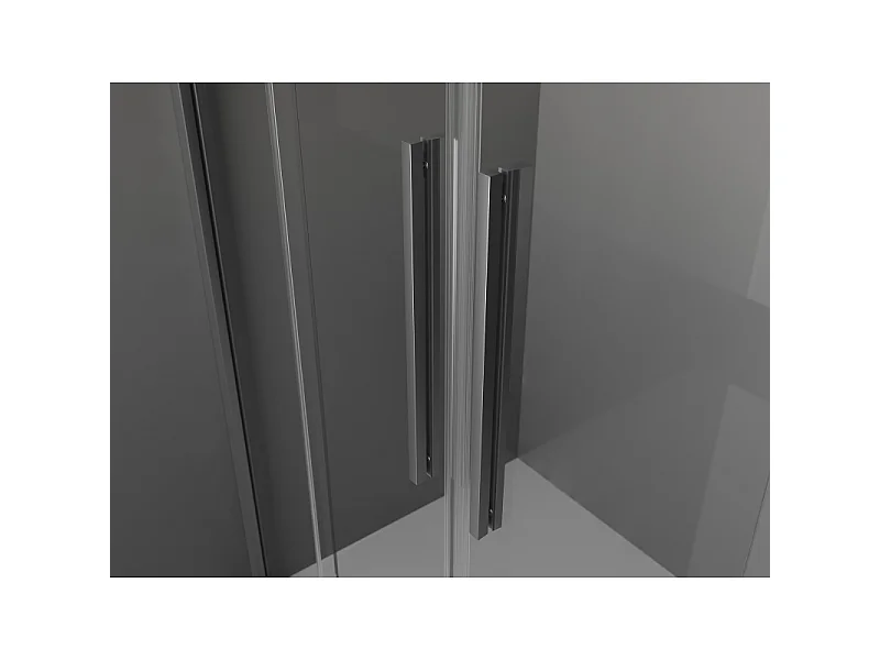 Mexen Velar Duo Schiebeduschkabine 80 x 80 cm, Graphit, Gun Metal - 871-080-080-42-95