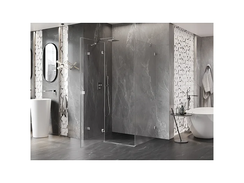 Mexen Lunar kabina prysznicowa uchylna lewa 80 x 90 cm, transparent, chrom - 834-080-090-01-00-L