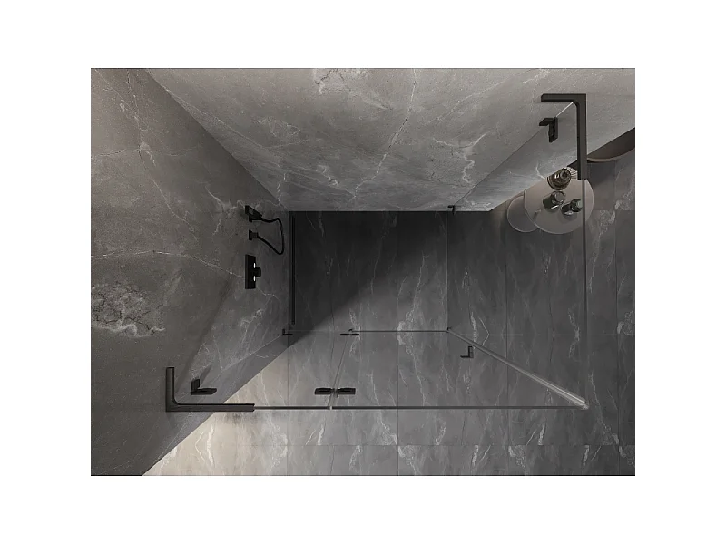 Mexen Lunar L cabine de douche pivotante gauche 95 x 90 cm, transparent, gris canon brossé - 834L-095-090-66-00-L