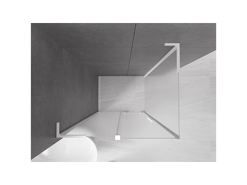 Mexen Velar L Schiebeduschkabine 120 x 85 cm, matt, weiß - 871-120-085-33-20