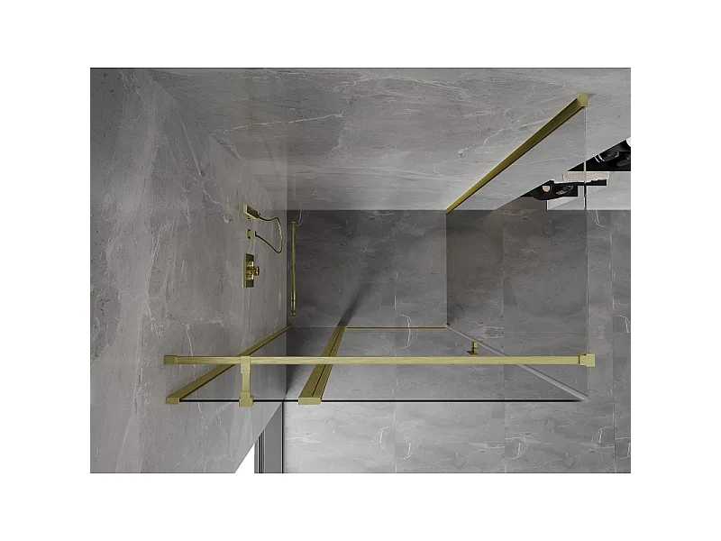 Mexen Mist T shower enclosure with swing doors 85 x 120 cm, transparent, brushed gold - 8A4T-085-120-55-00