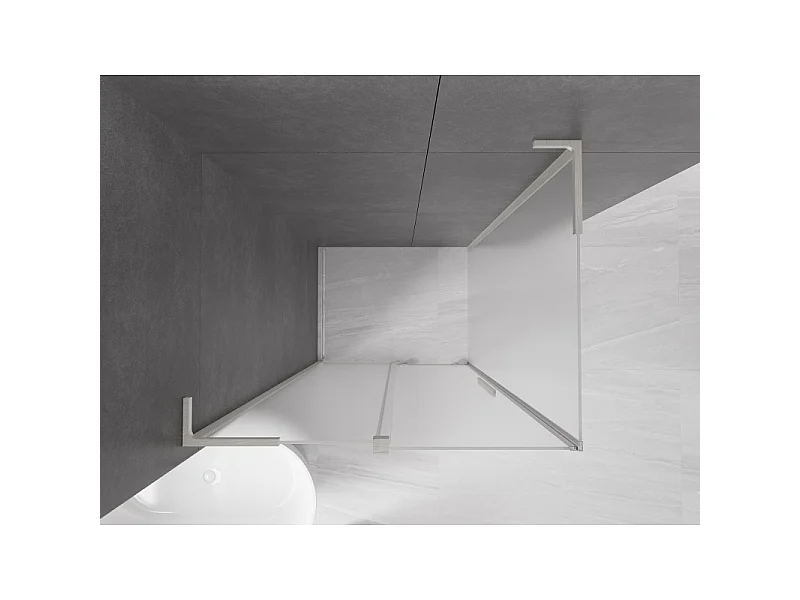 Mexen Velar L Schiebeduschkabine 90 x 70 cm, matt, gebürsteter Nickel - 871-090-070-33-97