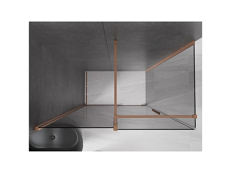 Mexen Velar Schiebedusche 130 x 70 cm, Grafit, gebürstetes Kupfer - 871-130-070-41-65