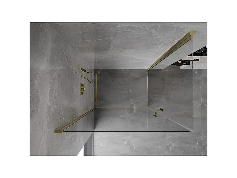 Mexen Mist-B Duo cabina doccia a battente 80 x 75 cm, trasparente, oro - 8A2-080-075-50-00